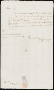 Cover of: Letter to John Hancock about a meeting of the Council to be held in Watertown on August 22