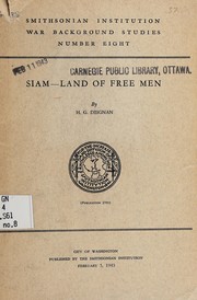 Cover of: Siam - land of free men by Herbert Girton Deignan