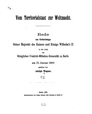 Cover of: Vom territorialstaat zur weltmacht ...
