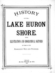 Cover of: History of the Lake Huron shore by H.R. Page & Co
