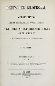 Cover of: Deutscher Bildersaal by Gustav Friedrich Constantin Parthey