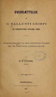 Cover of: Oversættelse af C. Sallusti Crispi De conjuratione Catilinæ liber ... by Sallust