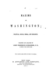 Cover of: Maxims of Washington: political, social, moral, and religious.