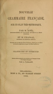 Cover of: Nouvelle grammaire française, sur un plan très-méthodique