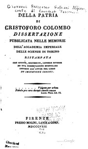 Della patria di Cristoforo Colombo by Gian Francesco Galleani Napione