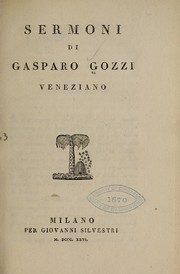Cover of: Sermoni di Gasparo Gozzi ...