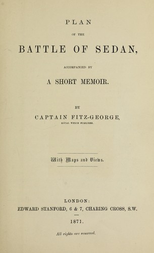 Plan of the Battle of Sedan by George William Adolphus Fitz-George