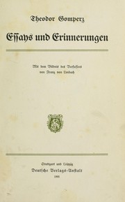 Cover of: Essays und Erinnerungen: mit dem Bildnis des Verfassers von Franz von Lenbach