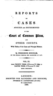 Cover of: Reports of Cases Argued and Determined in the Court of Common Pleas, and Other Courts: With ...
