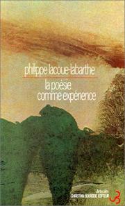 Cover of: poésie comme expérience