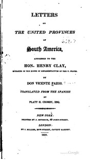 Cover of: Letters to the United Provinces of South America