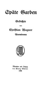 Cover of: Späte Garben: Gedichte