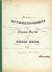 Cover of: Premier divertissement pour le piano-forté: Oeuvre 15