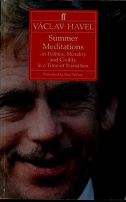 Cover of: Summer Meditations On Politics Morality by Václav Havel