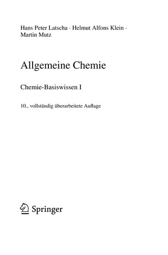 Allgemeine Chemie by Hans Peter Latscha
