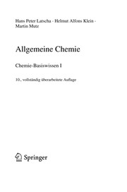 Cover of: Allgemeine Chemie by Hans Peter Latscha