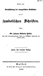 Cover of: Ueber die Verpflichtung der evangelischen Geistlichen auf die symbolischen Schriften