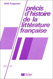 Cover of: Précis d'histoire de la littérature française by Marie-Madeleine Fragonard