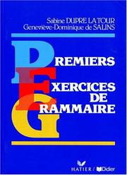 Cover of: Premiers exercices de grammaire, niveau 1 by De Salins, Dupré
