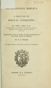 Cover of: Archaeologia Biblica: a manual of Biblical antiquities