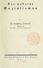 Cover of: Der moderne Sozialismus.
