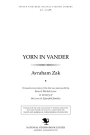 Cover of: Yorn in ṿander: lider un poemen