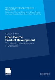 Cover of: Open Source Product Development by Kerstin Balka