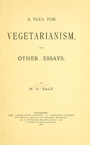 Cover of: A plea for vegetarianism: and other essays