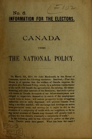 Cover of: Canada under the national policy