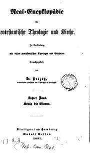 Cover of: Real-Encyklopädie für protestantische Theologie und Kirche. [With] Generalregisterband by Johann Jakob Herzog