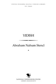 Cover of: Yidish by Abraham Nahum Stencl