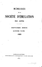 Cover of: Mémoires by Société d'émulation du Jura