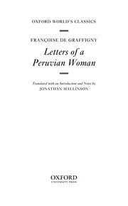 Letters of a Peruvian woman by Françoise de Grafigny