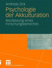 Cover of: Psychologie der Akkulturation: Neufassung eines Forschungsbereiches
