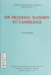 Cover of: Sir Frederic Madden at Cambridge by Frederic Madden
