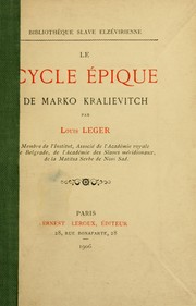 Cover of: Le cycle épique de Marko Kralievitch by Leger, Louis