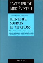 Cover of: Identifier sources et citations by Jacques Berlioz ... [et al..