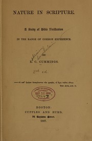 Cover of: Nature in Scripture by Cummings, E. C.