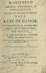 Manifesto critico, analytico, e apologetico by Antonio Maria do Couto