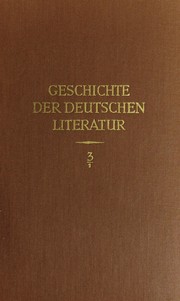 Cover of: Die deutsche Literatur im späten Mittelalter by Helmut de Boor
