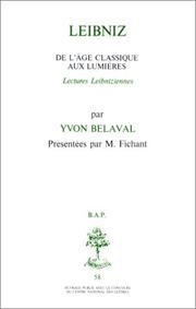Cover of: Leibniz by Yvon Belaval