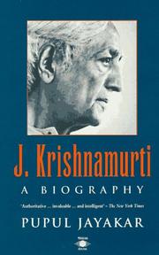 Cover of: J. Krishnamurti by Pupul Jayakar