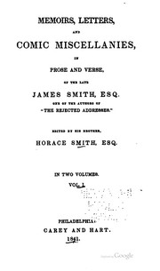 Cover of: Memoirs, letters, and comic miscellanies, in prose and verse, of the late James Smith. by James Smith