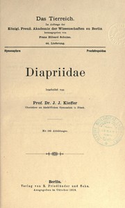 Cover of: Diapriidae by J.-J Kieffer
