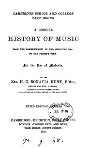 Cover of: A concise history of music