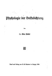 Cover of: Psychologie der volksdichtung