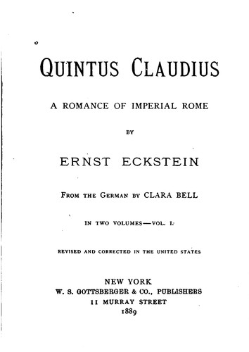 Quintus Claudius by Ernst Eckstein