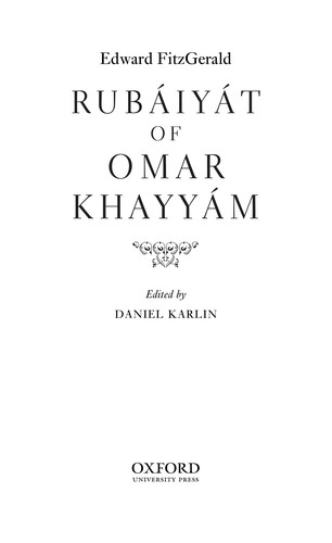Rubáiyát of Omar Khayyám by Omar Khayyam