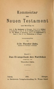 Cover of: Das Evangelium des Matthäus. by Theodor Zahn