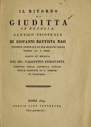 Cover of: Il ritorno di Giuditta in Betulia: cantico trionfale
